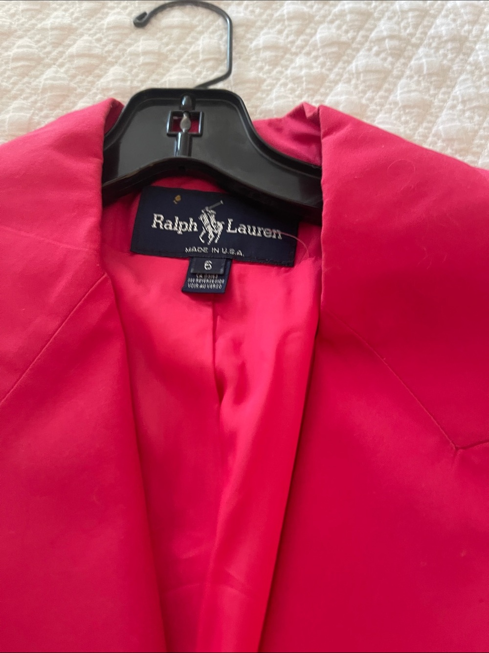 Ralph Lauren Women's Bright Pink Blazer Jacket